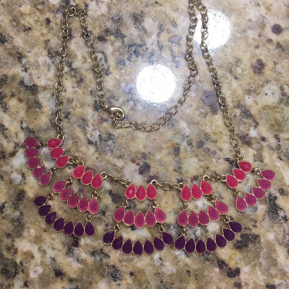 Pink, purple and gold neckless